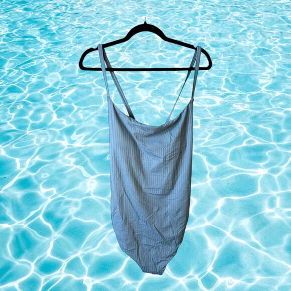 NWT Andie Swim The Fiji One Piece Swimsuit Ribbed Marl Blue XXXL Poolside Beach - Picture 1 of 12
